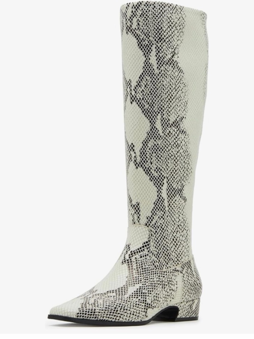 MADDEN GIRL White Snake-Print Knee Boots NEW!